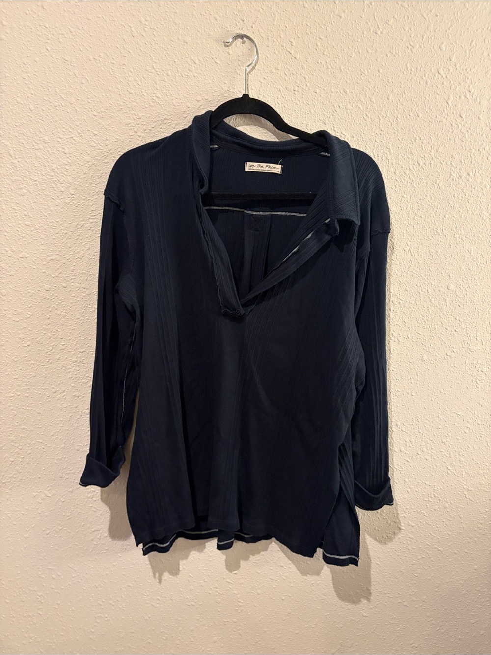 We The Free Navy V-Neck Long Sleeve Tunic
